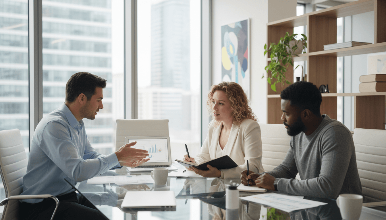 Professional business meeting in a modern office
